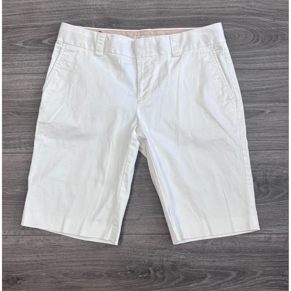 Banana Republic Womens Shorts White‎ Stretch Size 6P Bermuda Resort Cruise Beach